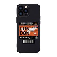 iPhone 13 Pro Uyumlu London Ticket Desenli Kamera Lens Korumalı Darbe Emici Silikonlu Lansman Kılıf