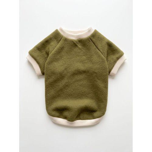 Natura Köpek Polar Sweatshirt | Kapüşonsuz Yumuşak Polar Köpek Kıyafeti | Nefti Yeşil