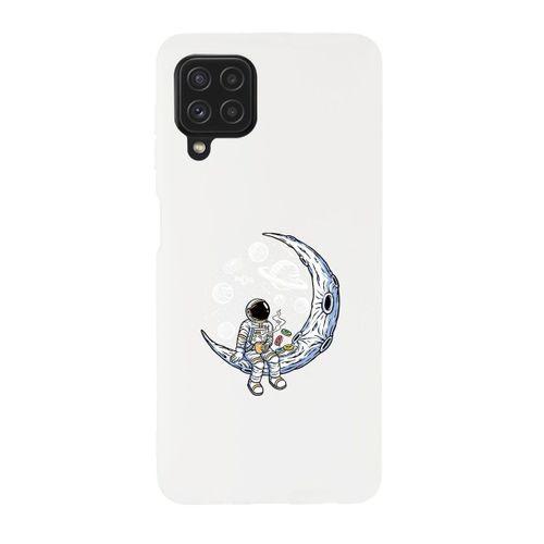 Samsung Galaxy A22 Uyumlu Astronot Desenli Premium Silikonlu Lansman Telefon Kılıfı