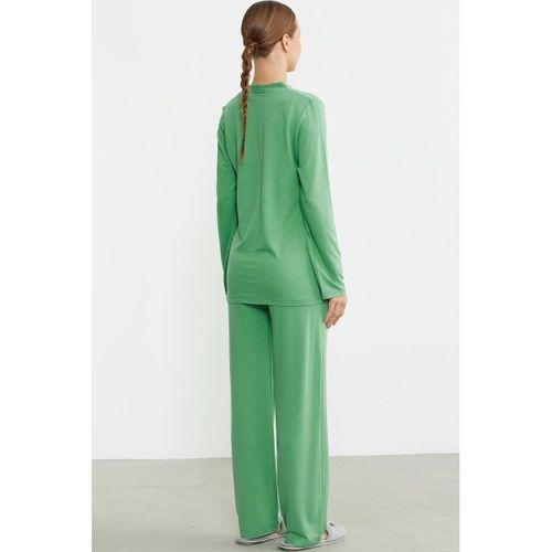 Sementa 76438 Yarım Düğmeli Cep Detaylı Pijama Takım