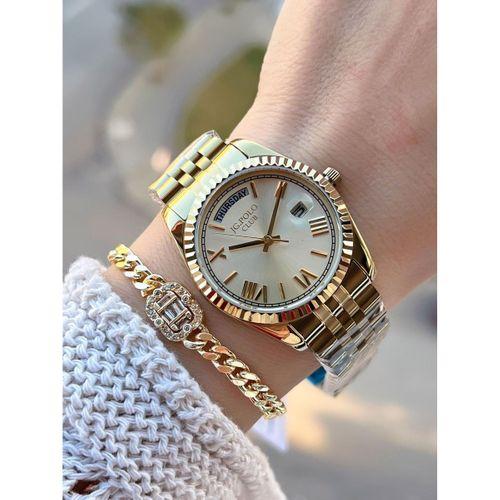 Jg.Polo Club Çelik Kasa & Kordon Kararma Ve Renk Atma Yapmaz Kadın Kol Saati+Bileklik JG01808.1