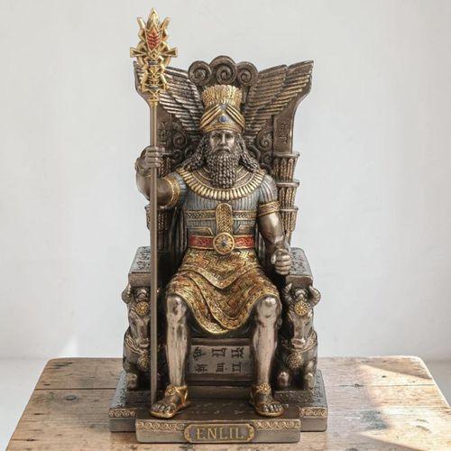 Dekoratif Enlil Biblo Wise Veronese – Sümer Mitolojisi Poliresin Obje 25 cm