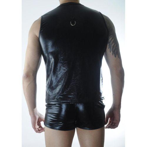Erkek Siyah Lame Fermuarlı Tank Top Giyim