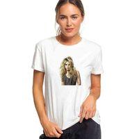 GoJntvL Shakira Baskılı Beyaz Kadın Tshirt