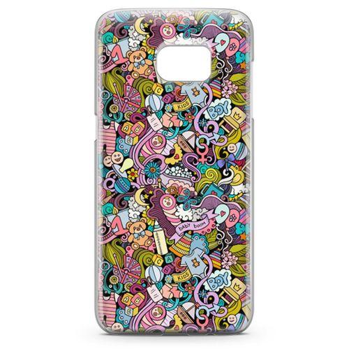 Samsung Galaxy S7 Edge Kılıf Erkek Bebek Giyim Doodle Arka Kapak Koruma Desenli Full Koruyucu