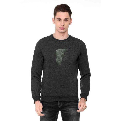 Boho Elephants Baskılı Füme Antrasit Erkek Sweatshirt