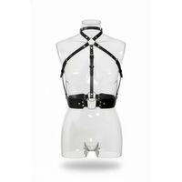 Siyah Kadın Kemer Deri Vücut Halka Detaylı Aksesuar - Brf1334