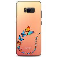 Samsung Galaxy S8 Plus Kılıf Kelebek Etkisi (47) Crystal Flex Kılıf Fuşya Sarı