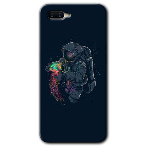 MRCİLETİSİM Oppo Rx 17 Neo Kılıf HD Desen Baskılı Arka Kapak + Temperli Cam - Astronot Kıyafeti