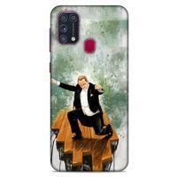 Samsung Galaxy M31 Kılıf Atatürk (42) Rugged Armor Kılıf Yeşil Tasarım