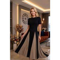 Kadın Eteği Parçalı Kısa Kol Maxi Elbise