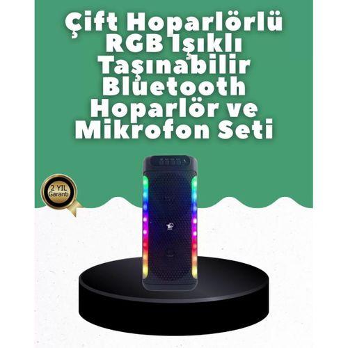 Yüksek Ses Güçlü Kablosuz Hoparlör  Karaoke Mikrofonlu