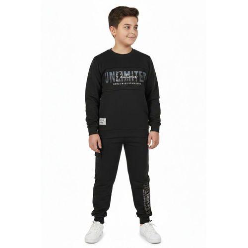 Erkek Çocuk Önü Baskılı Sweatshirt Ve Eşofman Alt Takım BGL-ST05247