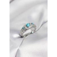 Vintage Model Mavi Taşlı Gümüş Renk Kadın Yüzük