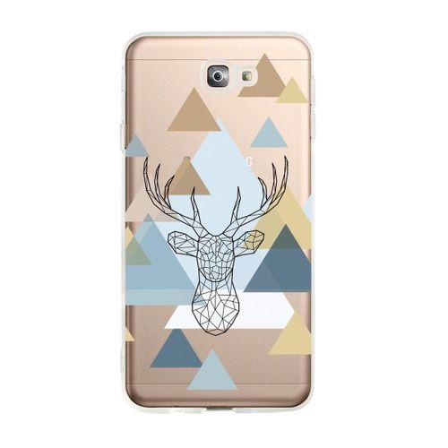 Samsung J7 Prime Polygon Deer Premium Şeffaf Silikon Kılıf