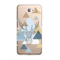 Samsung J7 Prime Polygon Deer Premium Şeffaf Silikon Kılıf