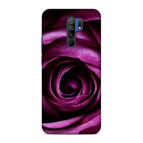 Xiaomi Redmi 9 Kılıf Mor Gul Arka Kapak Silikon Koruma Full Koruyucu