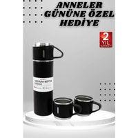 3 Bardaklı Termos Seti Anneler Gününe Özel Hediye Taşınabilir Sızdırmaz Isı Koruyucu