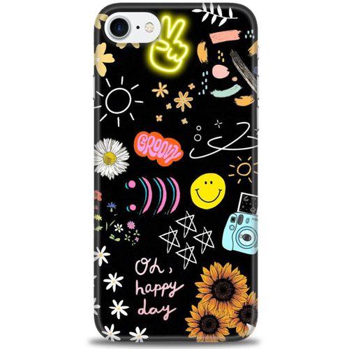 iPhone 8 Kılıf HD Baskılı Kılıf - Happy Day + Tam Ekran Koruyucu
