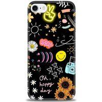 iPhone 8 Kılıf HD Baskılı Kılıf - Happy Day + Tam Ekran Koruyucu