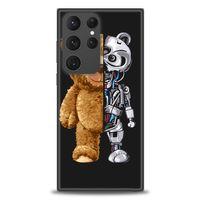 Samsung Galaxy S23 Ultra Kılıf HD Baskılı Kılıf - Ayı ve İskeleti + Tam Ekran Koruyucu