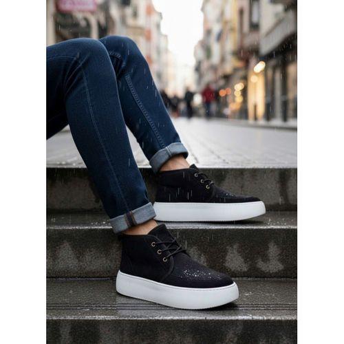 BA0550 İçi Kürklü Bağcıklı Siyah Erkek Tarz Spor Bot