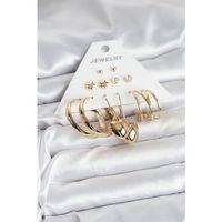 6 Çift Kadın Küpe Seti Gold Renk