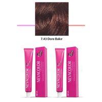 2 li Set Premium 7.43 Dore Bakır - Kalıcı Krem Saç Boyası 2 X 50 g Tüp