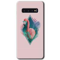 Samsung Galaxy S10 Kılıf HD Desen Baskılı Arka Kapak - Flamingo
