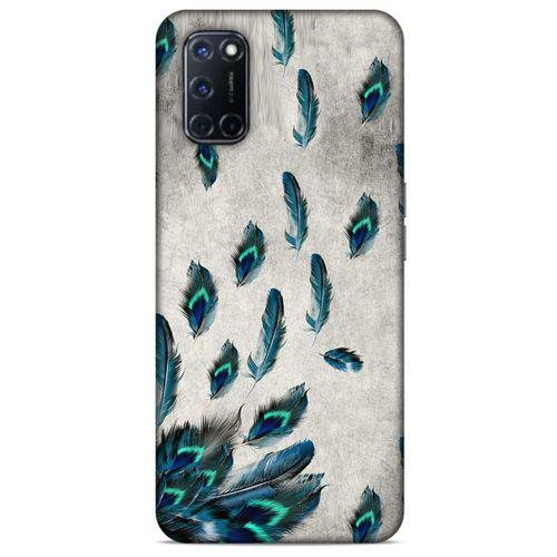 Oppo A92 Kılıf Desenli Özel Seri Tüyler (16) Kalın Kılıf