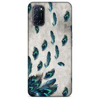 Oppo A92 Kılıf Desenli Özel Seri Tüyler (16) Kalın Kılıf