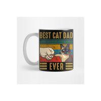 Retro Vintage Best Cat Dad Ever Fathers Day Siamese Cat Gift Kupa