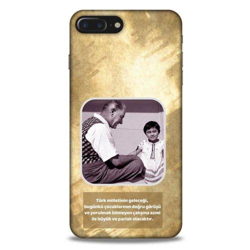 Apple Iphone 7 Plus Kılıf Atatürk (2) Kabı Gold