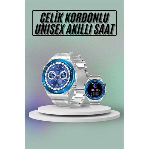 Akıllı Saat Çelik Kordonlu Amoled Ekran Android Ve İos Uyumlu Çağrı Cevaplayabilen