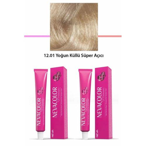 2 li Set Premium 12.01 Yoğun Küllü Süper Açıcı - Kalıcı Krem Saç Boyası 2 X 50 g Tüp