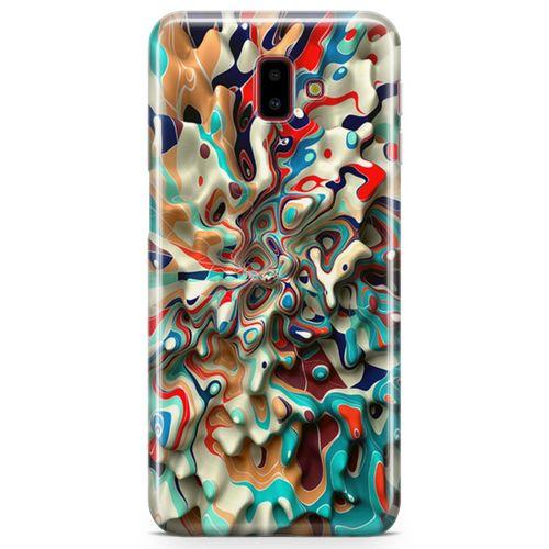 Samsung Galaxy J6 Plus Kılıf Mermer Cam Göbeği Arka Kapak Koruma Desenli Full Koruyucu