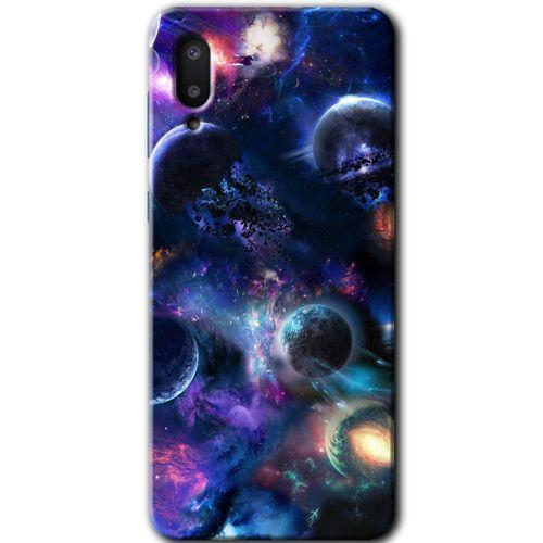 MRCİLETİSİM Samsung Galaxy A02 Kılıf Baskılı Kapak - Gezegen Karışımı +Tam Kaplayan Mat Seramik