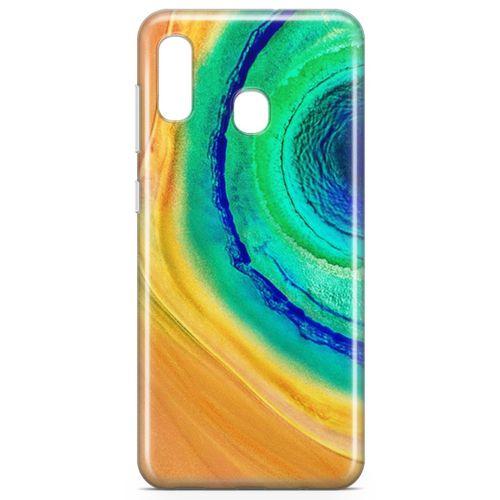 Samsung Galaxy A40 Kılıf Yeşil Göl Arka Kapak Koruma Desenli Full Koruyucu