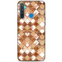 Mermer Desenli (24) Tema Darbe Emici Kılıf Kestane Oppo Realme 5i Kılıf