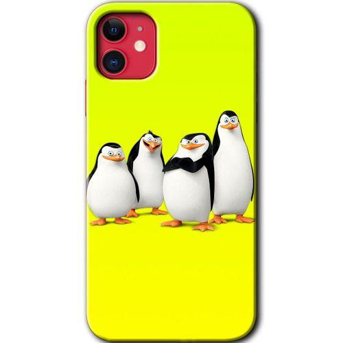 iPhone 11 Kılıf Baskılı Kapak - Penguenler + 5D Tam Kaplayan Cam