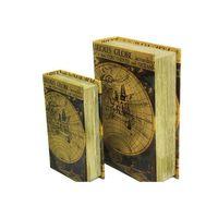 Kutu Kitap Harita 2'li Set Dekoratif Hediyelik