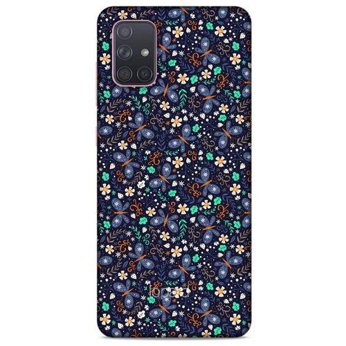 Samsung Galaxy A71 Kılıf Kelebek Etkisi (8) Baskılı Kılıf Turkuaz Beyaz