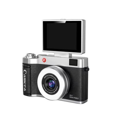 4k Çantalı Dijital Retro Video Kamera 48mp 16x Zoom Işıklı 32gb Kart Dijital Fotoğraf Makinesi Siyah