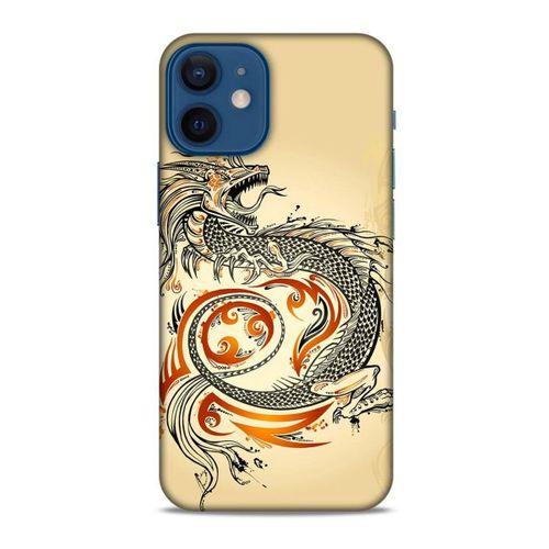Apple iPhone 12 Mini Kılıf Dragons (27) Tasarımlı Kılıf Siyah Ejderha Dövmesi
