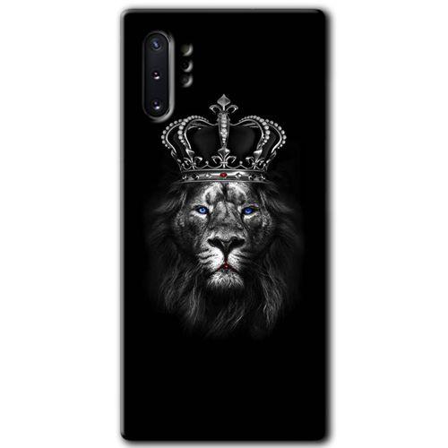 Galaxy Note 10 Plus Kılıf HD Desen Baskılı Arka Kapak - King Lion + Kırılmaz Cam