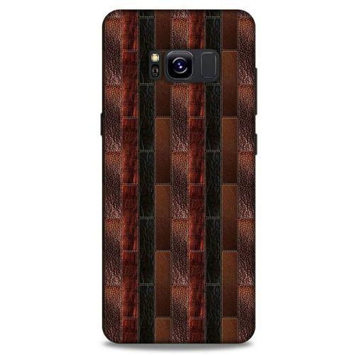 Samsung Galaxy S8 Kılıf Patchwork (8) Baskılı Kılıf Siyah Kahverengi