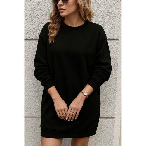 Kadın Uzun Kollu Bisiklet Yaka Iki Iplik Elbise