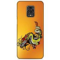 Xiaomi Redmi Note 9 Pro Kılıf Dragons (28) Arka Kapak Tatoo Sarı Ejderha