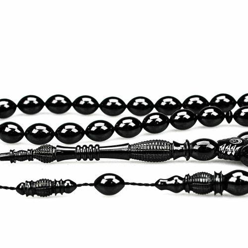 Oltu Taşı Özel Seri İmame Fıçı Oyma İşçilikli Tespih