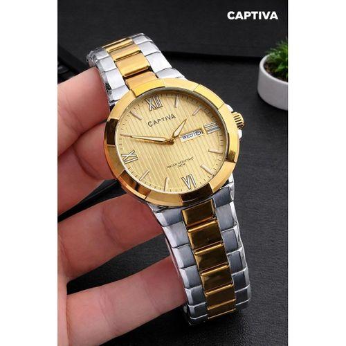 Captiva Bileklik Hediyeli Çelik Kordon Haftanın Günü Ve Takvimli Kadran Erkek Kol Saati CT.M.001.M3